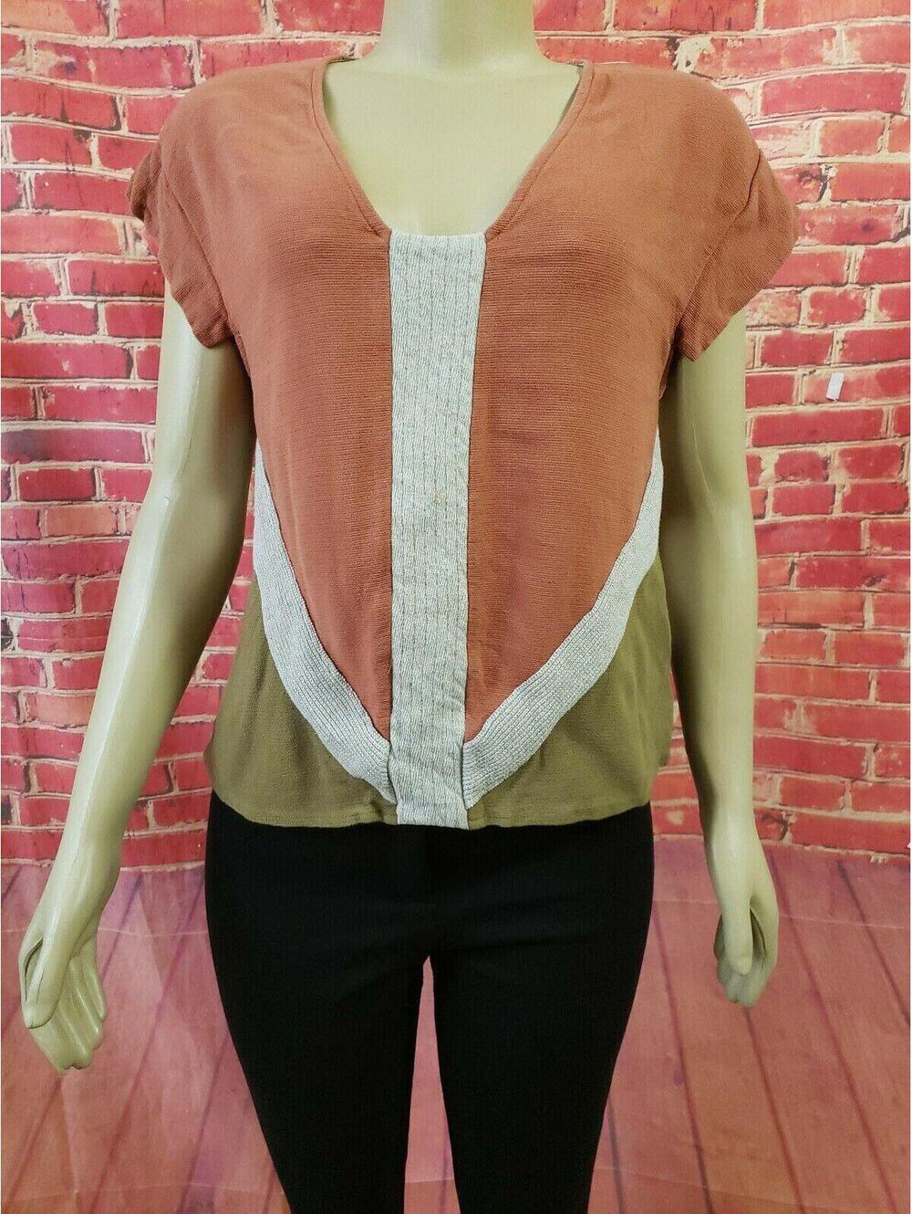 Zara Colorblock High Low Hem Multicolor Women's Top Size US M #1
